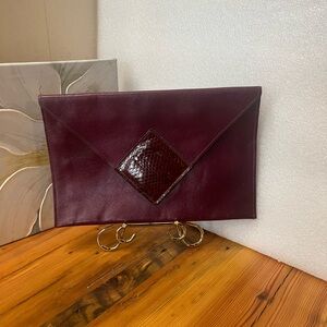 David Merler vintage Elegant Burgundy Clutch